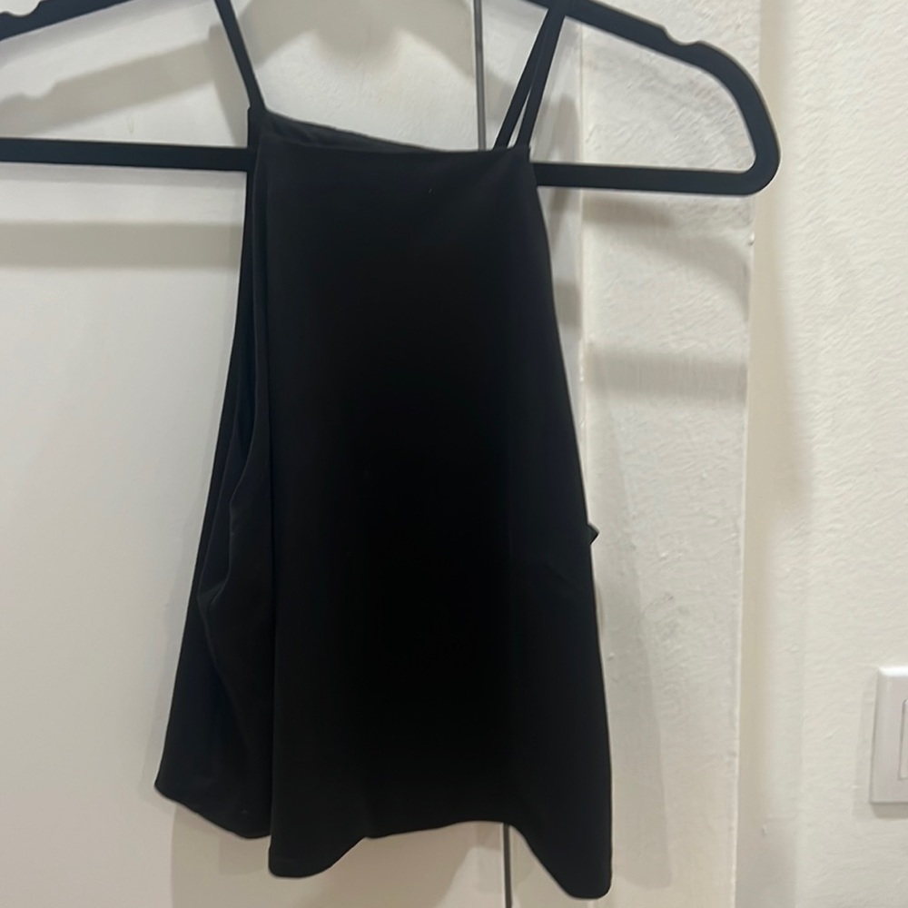 Black tank crop top - open back size small